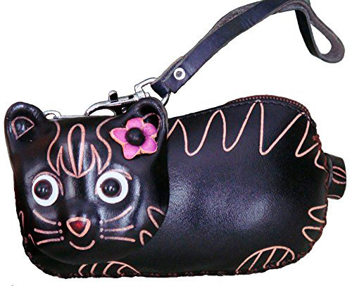 Leather Cat Change Purse