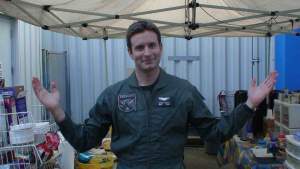 Martin Christopher (aka Major Marks) checks out the craft service offerings.