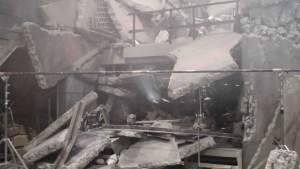 The ruined facility.