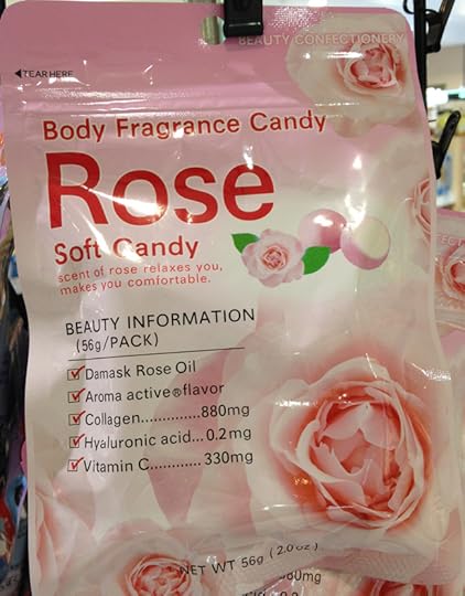 Eating this candy supposedly makes you smell like roses! (Seen at the Tokyu grocery store)