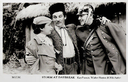 Kay Francis, Walter Huston and Nils Asther in Storm at Daybreak