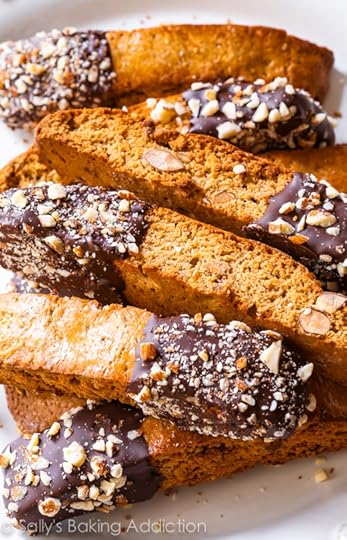 Chocolate-Dipped Toasted Almond Biscotti-- this recipe turned me into a biscotti lover!