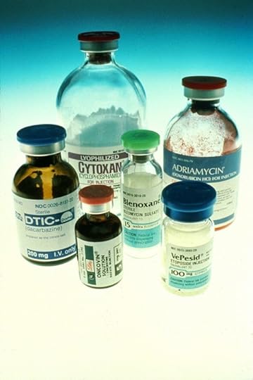 Chemotherapy bottles, National Cancer Institute. Public domain via Wikimedia Commons.