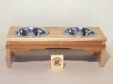 Green and Green inspired pet feeder made by Feisty Dog Woodcrafts