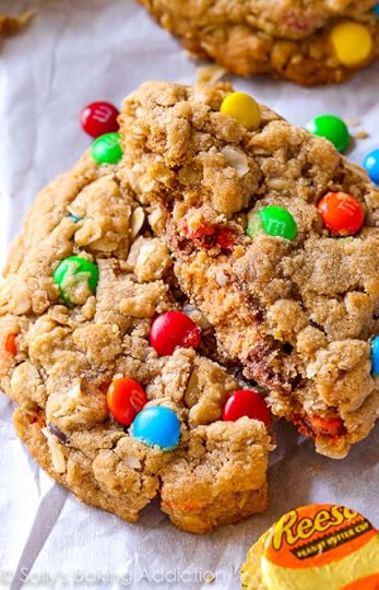 Reese's Peanut Butter Cup Surprise Monster Cookies-- there's a peanut butter cup inside!!