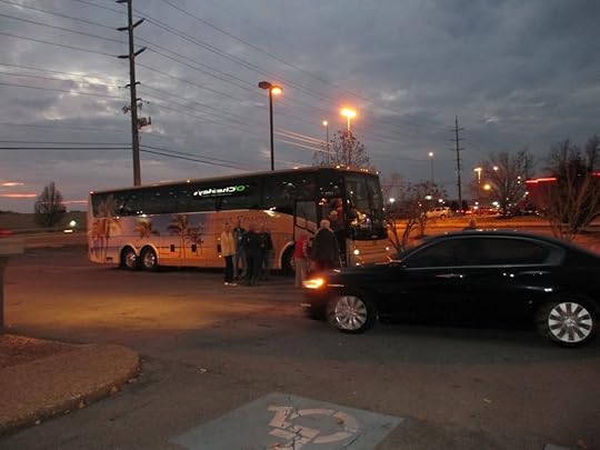 Sunset over our bus.