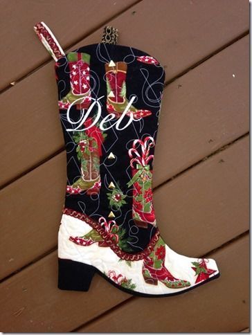 01 Carole D Cowboy Boot Christmas Stocking for Nancy Zieman Blog Challenge