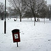The top of Hilly Fields in the snow