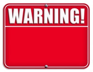 Photo of red warning sign