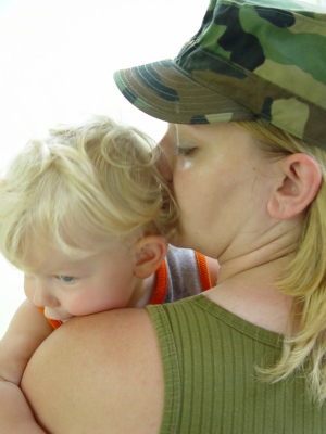 Photo of soldier with baby