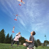 Launching the rocket glider.