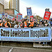The front of the Save Lewisham Hospital march