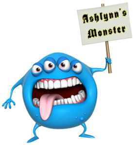 3d cartoon monster holding placard