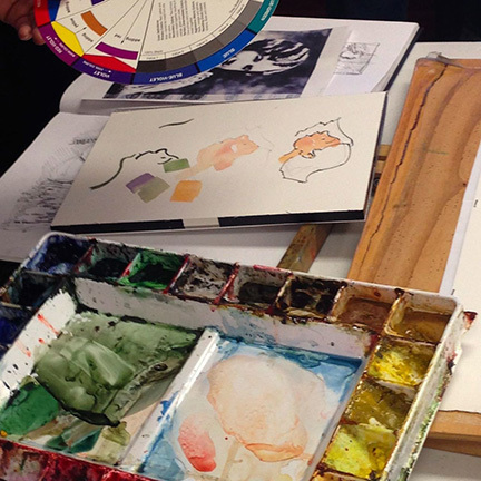 The palette and the photo.