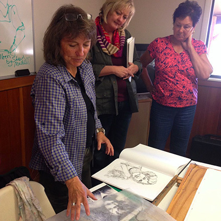 Talking about transferring sketch to watercolor paper.