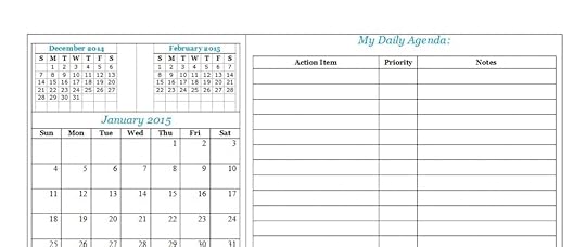 2015 calendar - Blue