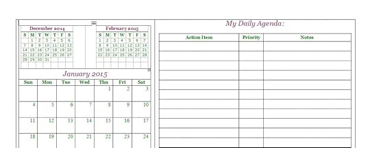 2015 calendar - Purple and Green
