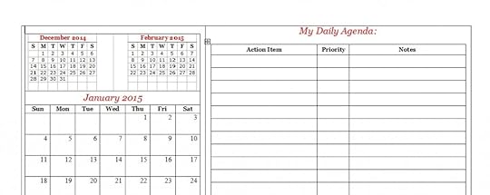 2015 calendar - Red