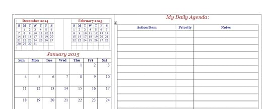 2015 calendar - Red White Blue