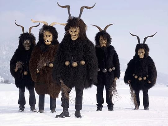 Krampus figures photographed by Charles Fregere