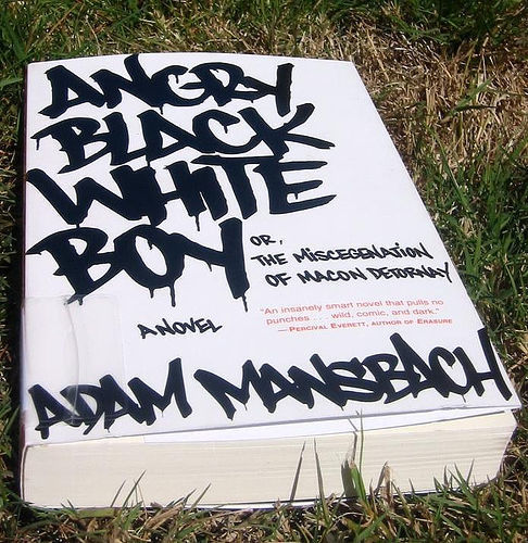 Angry Black White Boy, on the grass