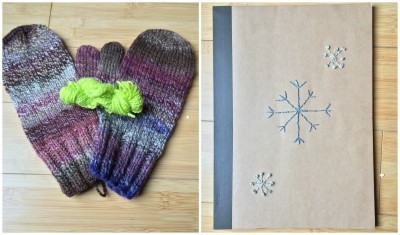 Mittens and snowflakes