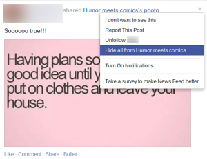 Facebook I don't want to see this