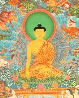 Mara's army attacks the Buddha