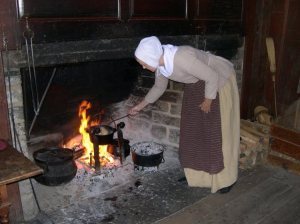 Daggett House main room 2 fireplace cooking