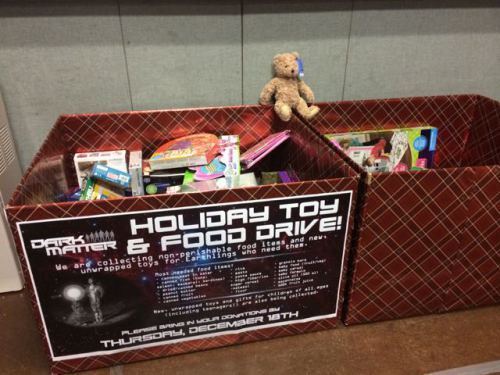 One more day for our Dark Matter Holiday Toy Drive!