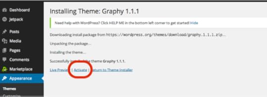 Screen Capture of WordPress