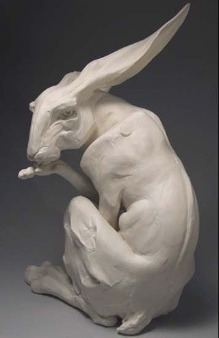 Hare sculpture by Beth Cavener Stichter