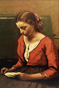 Girl Reading - Jean Baptiste Camille Corot