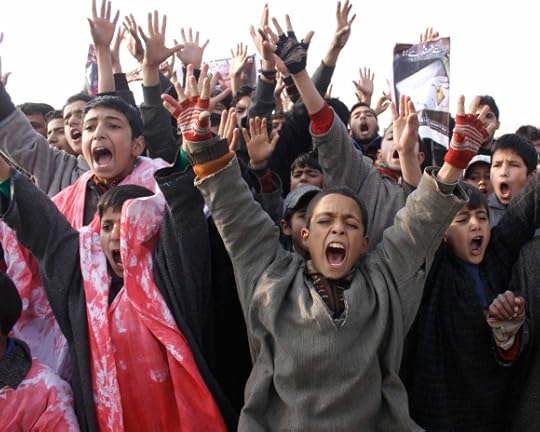 Kashmiri Shiite Boys Protest Over Peshawar Terror Attack In Pakistan