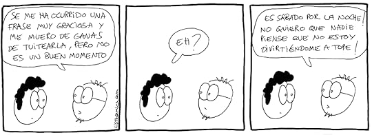 Tira cómica sobre malos momentos en los que tuitear.