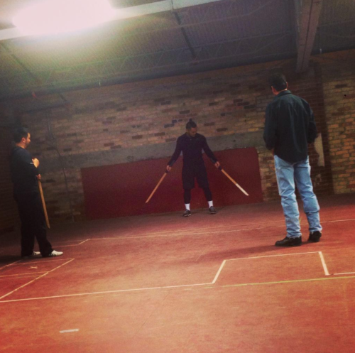 Alex Mallari Jr. in training with Stunt Coordinator John Stead