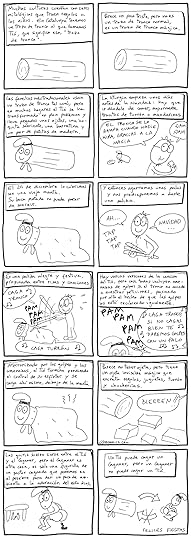 Cómic sobre el tronco mágico catalán que caga regalos.