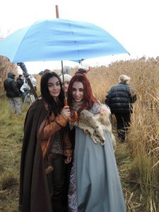Melanie (L) and Nicola behind the scenes
