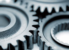 Three cogs representing three areas of web page optimization.