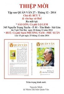 Quán Văn giới thiệu Bửu Ý ngày 20.12.2014