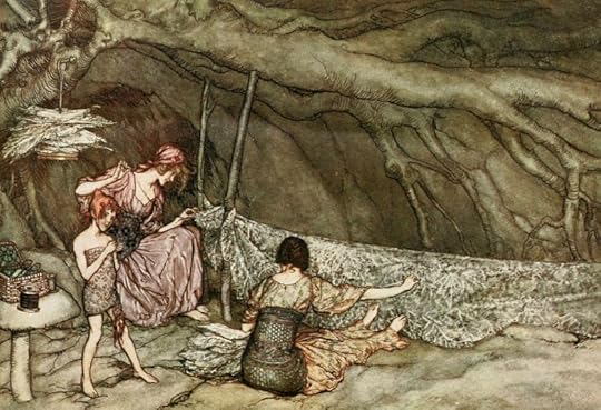 Fairies Sewing by Arthur Rackham