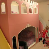 Awesome castle bunk bed created by dear old Dad.