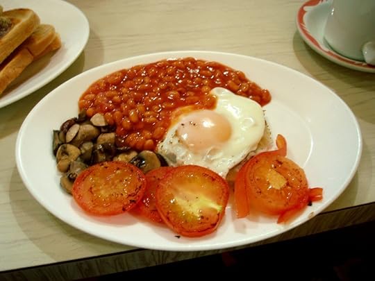 The Full English Breakfast (Vegetarian Version). Photo by Ewan Munro, from Wikimedia Commons.