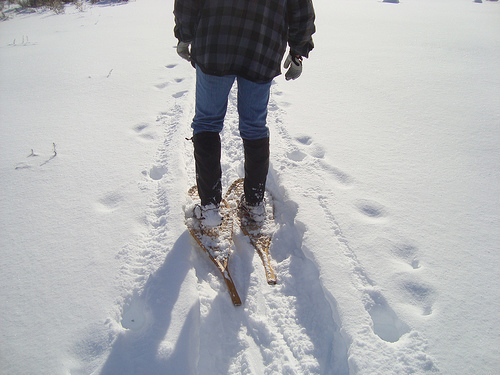 snow shoes out of tennis rackets