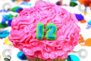 cutcaster-photo-100696185-Celebration-Cupcake-Number-12