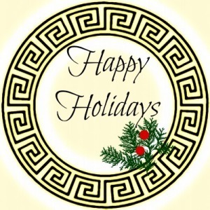 Greek key Happy Holidays