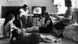 television-watching family