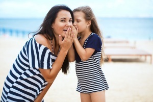 Happy family at beach