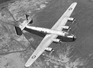 Consolidated XB-24 Liberator in flight, 1939. (US Air Force photo)