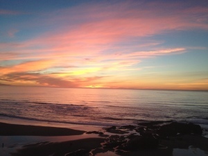 Beach sunset in Lincoln City, Oregon